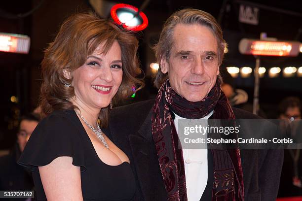 Actor Jeremy Irons and actress Martina Gedeck attend the 'Night Train to Lisbon' Premiere during the 63rd Berlinale International Film Festival at...