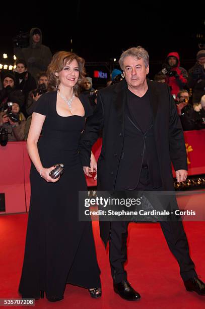 Actress Martina Gedeck and Markus Imboden attend the 'Night Train to Lisbon' Premiere during the 63rd Berlinale International Film Festival at...