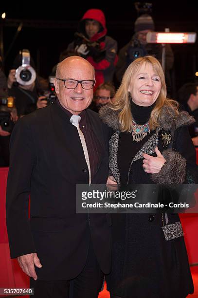 Director Volker Schloendorff and his wife Angelika Schloendorff attend the 'Night Train to Lisbon' Premiere during the 63rd Berlinale International...