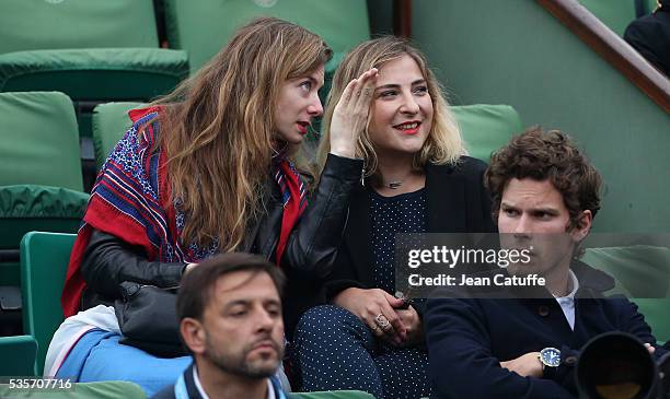 Sarah Suco and Marilou Berry attend day 8 of the 2016 French Open held at Roland-Garros stadium on May 29, 2016 in Paris, France.