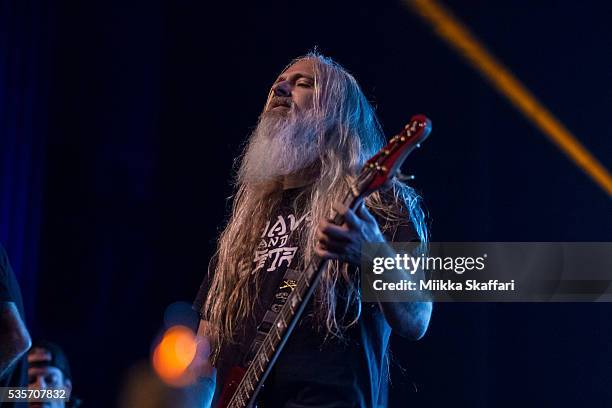 Bassist John Campbell of Lamb Of God performs at Fox Theater on May 29, 2016 in Oakland, California.