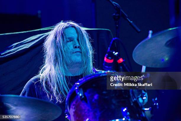 Drummer Reed Mullin of Corrosion of Conformity performs at Fox Theater on May 29, 2016 in Oakland, California.