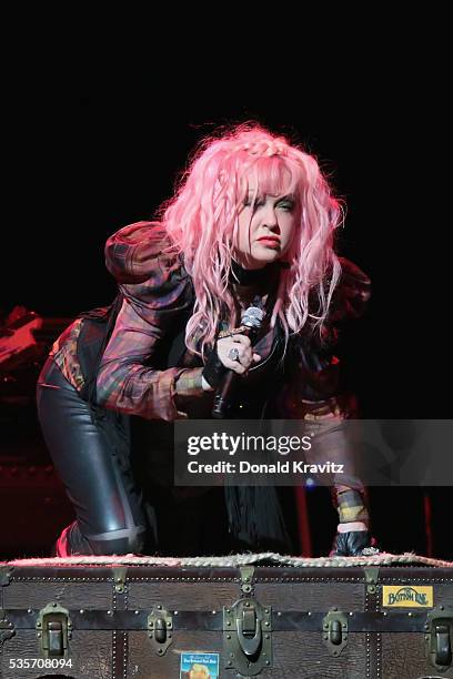 Cyndi Lauper performs as part of the Cyndi Lauper & Boy George In Concert with guest Rosie O'Donnell at The Borgota Hotel Casino & Spa on May 29,...