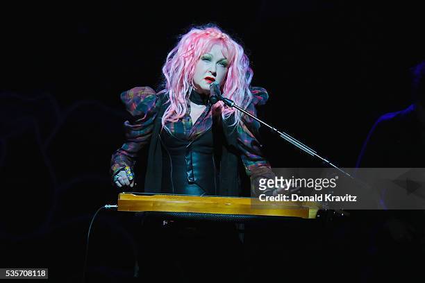Cyndi Lauper performs as part of the Cyndi Lauper & Boy George In Concert with guest Rosie O'Donnell at The Borgota Hotel Casino & Spa on May 29,...