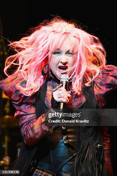 Cyndi Lauper performs as part of the Cyndi Lauper & Boy George In Concert with guest Rosie O'Donnell at The Borgota Hotel Casino & Spa on May 29,...