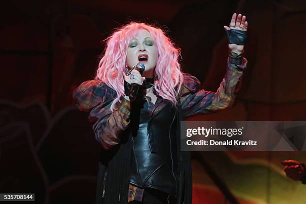 Cyndi Lauper performs as part of the Cyndi Lauper & Boy George In Concert with guest Rosie O'Donnell at The Borgota Hotel Casino & Spa on May 29,...