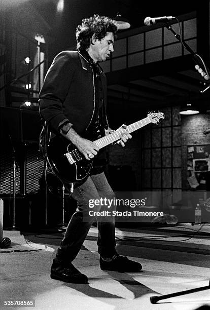 Keith Richards and The Expensive Winos perform onstage at WTTW TV studios for a production of Center Stage in Chicago, Illinois, USA on December 28,...