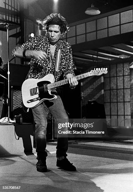 Keith Richards and The Expensive Winos perform onstage at WTTW TV studios for a production of Center Stage in Chicago, Illinois, USA on December 28,...