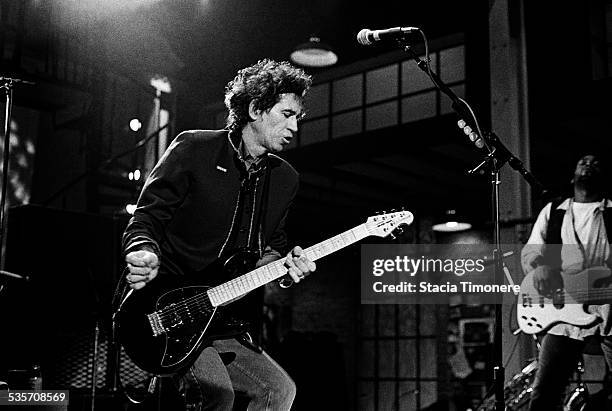 Keith Richards and The Expensive Winos perform onstage at WTTW TV studios for a production of Center Stage in Chicago, Illinois, USA on December 28,...