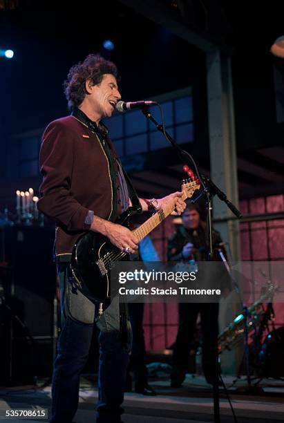 Keith Richards and The Expensive Winos perform onstage at WTTW TV studios for a production of Center Stage in Chicago, Illinois, USA on December 28,...