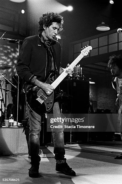 Keith Richards and The Expensive Winos perform onstage at WTTW TV studios for a production of Center Stage in Chicago, Illinois, USA on December 28,...