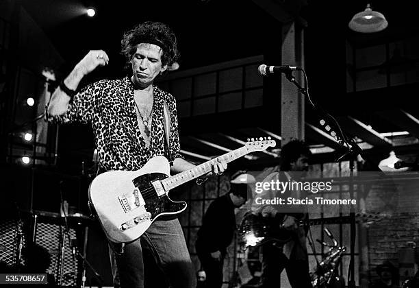 Keith Richards and The Expensive Winos perform onstage at WTTW TV studios for a production of Center Stage in Chicago, Illinois, USA on December 28,...