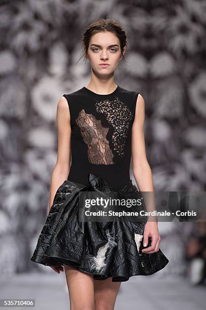 Model walks the runway during the Viktor&Rolf Fall/Winter 2013/14 Ready-to-Wear show as part of Paris Fashion Week, in Paris