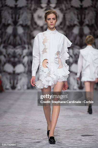 Model walks the runway during the Viktor&Rolf Fall/Winter 2013/14 Ready-to-Wear show as part of Paris Fashion Week, in Paris