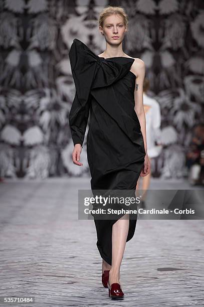 Model walks the runway during the Viktor&Rolf Fall/Winter 2013/14 Ready-to-Wear show as part of Paris Fashion Week, in Paris