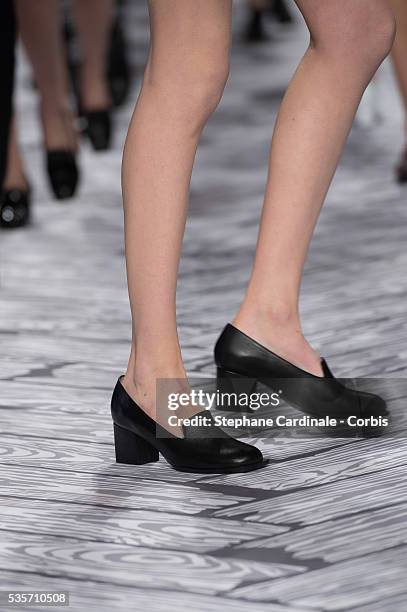 Shoe detail is seen as a model walks the runway during the Viktor&Rolf Fall/Winter 2013/14 Ready-to-Wear show as part of Paris Fashion Week, in Paris