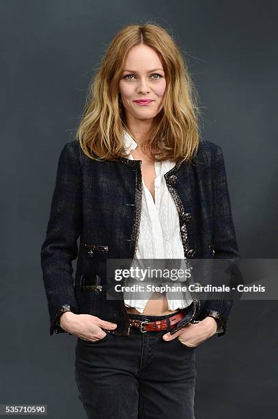 Vanessa Paradis attends the Chanel Fall/Winter 2013/14 Ready-to-Wear show as part of Paris Fashion Week at Grand Palais, in Paris.