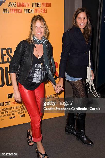 Virginie Couperie with her daughter Vanille Clerc attends the premiere of "Les Petits Mouchoirs" in Paris.