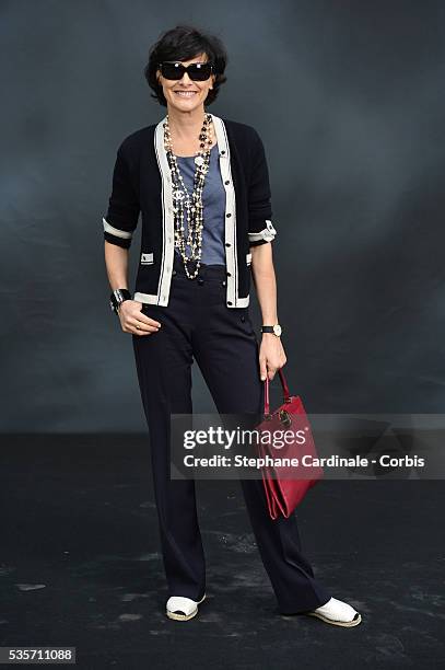 Ines de la Fressange attends the Chanel Fall/Winter 2013/14 Ready-to-Wear show as part of Paris Fashion Week at Grand Palais, in Paris.