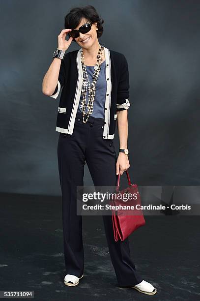 Ines de la Fressange attends the Chanel Fall/Winter 2013/14 Ready-to-Wear show as part of Paris Fashion Week at Grand Palais, in Paris.