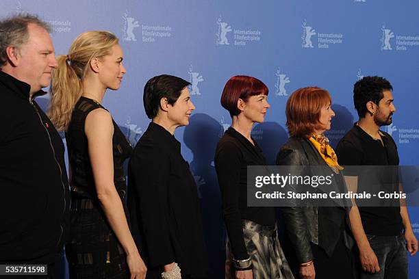 Jury members Guy Maddin, Nina Hoss, Isabella Rossellini, Sandy Powell, Jan Chapman and Aamir Khan attend the International Jury Photocall, during the...