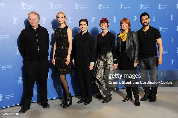 Jury members Guy Maddin, Nina Hoss, Isabella Rossellini, Sandy Powell, Jan Chapman and Aamir Khan attend the International Jury Photocall, during the...