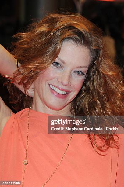 Marie Baeumer attends the 'True Grit' Premiere, during the 61st Berlin Film Festival at Berlinale Palace.