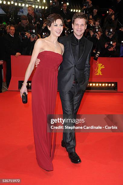 Christiane Paul and Benjamin Herrmann attend attend the 'True Grit' Premiere, during the 61st Berlin Film Festival at Berlinale Palace.