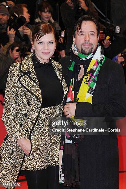 Jan-Josef Liefers and wife Anna Loos attend the 'True Grit' Premiere, during the 61st Berlin Film Festival at Berlinale Palace.