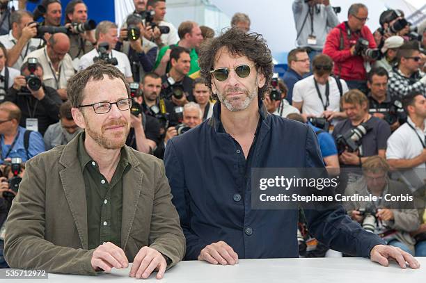 Directors Ethan Coen and Joel Coen attend the 'Inside Llewyn Davis' photo call during the 66th Cannes International Film Festival.