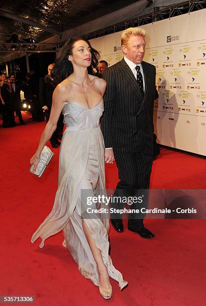 Boris Becker and wife Lilly Becker attend the Cinema for Peace Gala at the Konzerthaus Am Gendarmenmark, during the 61st Berlin International Film...