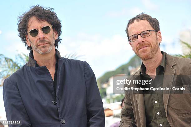 Directors Joel Coen and Ethan Coen attend the 'Inside Llewyn Davis' photo call during the 66th Cannes International Film Festival.
