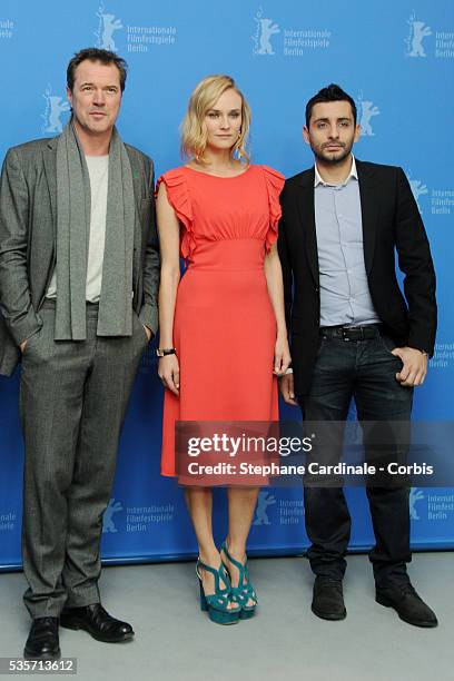 Actors Karl Markovics, Sebastian Koch and Diane Kruger attend the 'Unknown' Photocall, during the 61st Berlin International Film Festival.