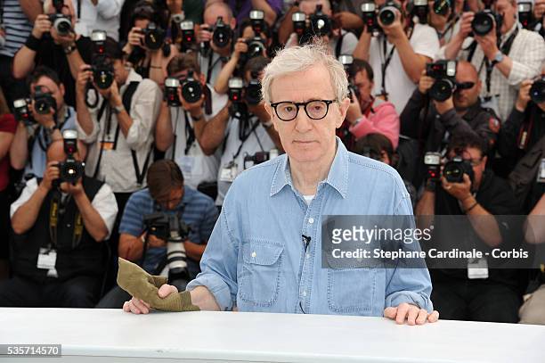 Woody Allen at the photo call for "Midnight in Paris" during the 64rd Cannes International Film Festival.