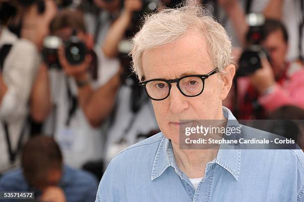 Woody Allen at the photo call for "Midnight in Paris" during the 64rd Cannes International Film Festival.