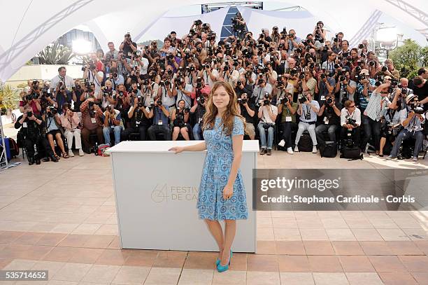 Léa Seydoux at the photo call for "Midnight in Paris" during the 64rd Cannes International Film Festival.