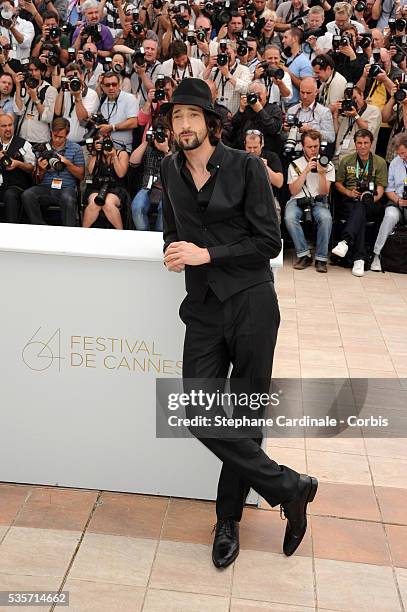 Adrien Brody at the photo call for "Midnight in Paris" during the 64rd Cannes International Film Festival.