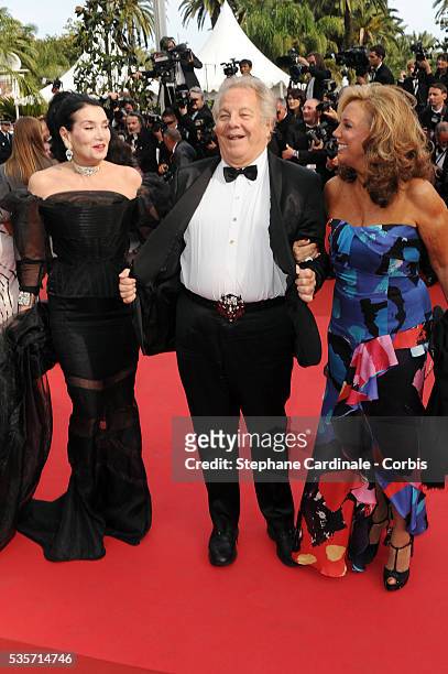Lamia Khashoggi, Massimo Garcia, Denise Rich at the premiere of "Midnight in Paris" during the 64rd Cannes International Film Festival.