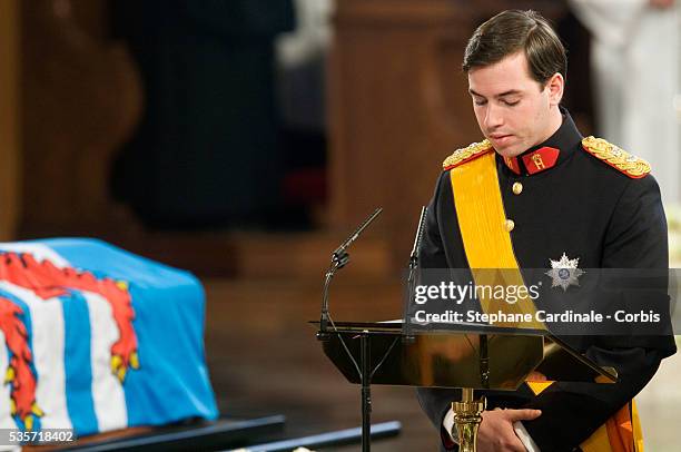 Grand Duc Guillaume of Luxembourg during the funeral of Grand Duchess of Luxembourg Josephine-Charlotte, daughter of former Belgian King Leopold III...