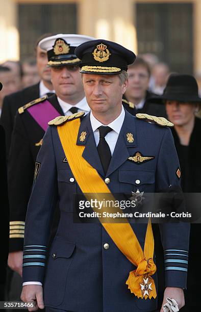 Prince Philippe of Belgium attends the funeral of Grand Duchess of Luxembourg Josephine-Charlotte, daughter of former Belgian King Leopold III and...