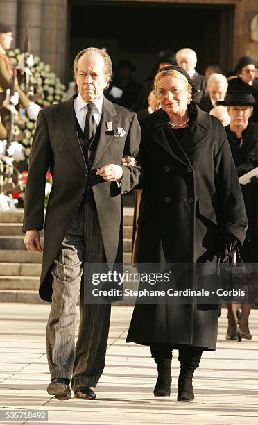 Henri Count of Paris and countess attend the funeral of Grand Duchess of Luxembourg Josephine-Charlotte, daughter of former Belgian King Leopold III...