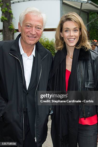 Laurent Boyer and Julie Andrieu attend Roland Garros Tennis French Open 2013.