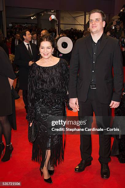 Hannelore Elsner and Dominik Elsner attend 'The Grand Budapest Hotel' Premiere and opening ceremony during the 64th Berlinale International Film...