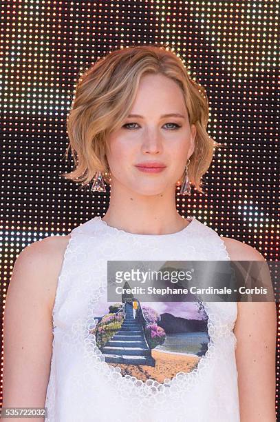 Jennifer Lawrence attend 'The Hunger Games: Mockingjay Part 1' photocall during the 67th Cannes Film Festival