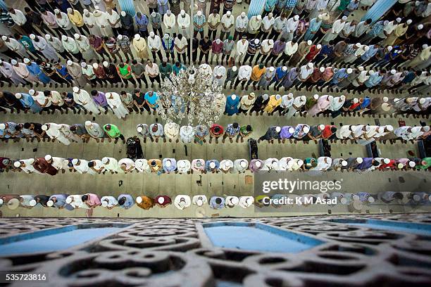 Muslims pray during a special night prayer at the National Mosque of Bangladesh to mark Shab-e-Barat or 'night of forgiveness' in Dhaka, Bangladesh,...