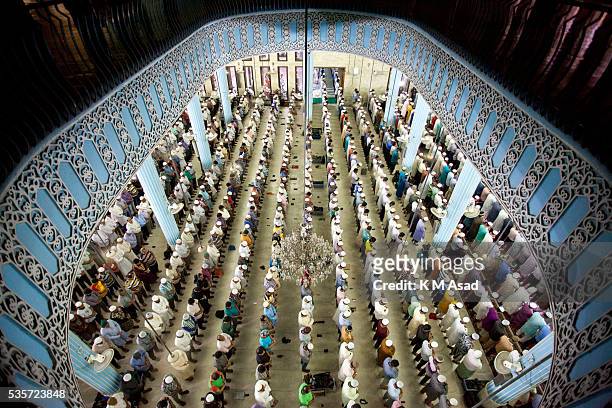 Muslims pray during a special night prayer at the National Mosque of Bangladesh to mark Shab-e-Barat or 'night of forgiveness' in Dhaka, Bangladesh,...