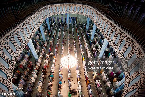 Muslims pray during a special night prayer at the National Mosque of Bangladesh to mark Shab-e-Barat or 'night of forgiveness' in Dhaka, Bangladesh,...