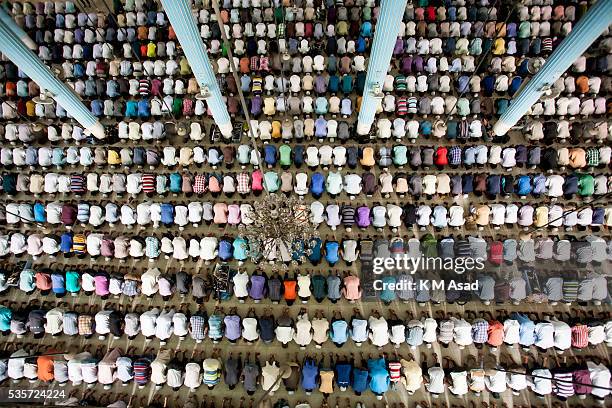 Muslims pray during a special prayer at the National Mosque of Bangladesh to mark Shab-e-Barat or 'night of forgiveness' in Dhaka, Bangladesh, May...