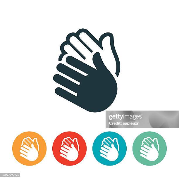 ilustraciones, imágenes clip art, dibujos animados e iconos de stock de icono de las palmas de las manos - aclamar