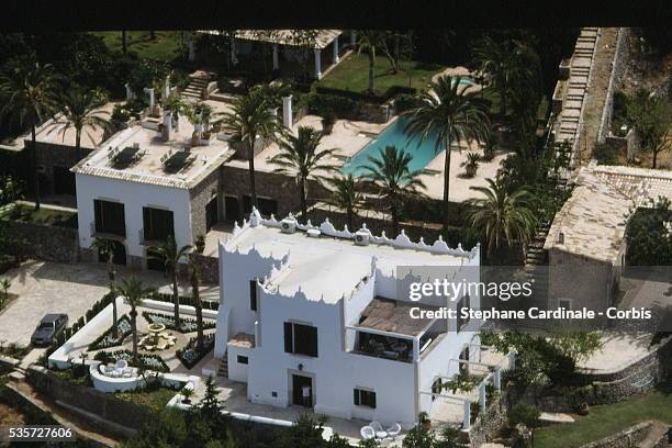 Vue aérienne de la villa de Michael et Diandra Douglas sur l’ile de Majorque.